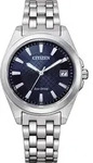 Solaruhr CITIZEN, silber (silberfarben, dunkelblau), Armbanduhren, Damen, Armbanduhr,