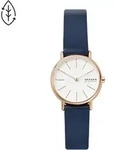 Quarzuhr SKAGEN "SIGNATUR LILLE", blau (dunkelblau, wei&szlig;), Armbanduhren, Damen,