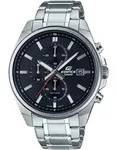 Chronograph CASIO EDIFICE, silber (schwarz, silberfarben), Armbanduhren, Herren,