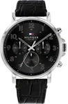 Multifunktionsuhr TOMMY HILFIGER "DANIEL", schwarz (schwarz, silberfarben),