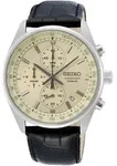 Chronograph SEIKO, schwarz (schwarz, cremefarben), Armbanduhren, Herren,