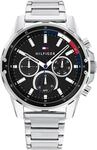 Multifunktionsuhr TOMMY HILFIGER "MASON", silber (silberfarben, schwarz),