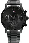 Multifunktionsuhr TOMMY HILFIGER "SULLIVAN", schwarz, Armbanduhren, Herren, Quarzuhr,
