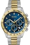 Chronograph BOSS "HERO", gold (silberfarben), Armbanduhren, Herren, Chronograph,
