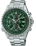 Chronograph CASIO EDIFICE, silber (dunkelgr&uuml;n, silberfarben), Armbanduhren, Herren,