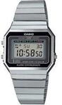 Chronograph CASIO VINTAGE, silber (silberfarben, schwarz), Armbanduhren, Damen,