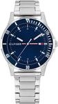 Quarzuhr TOMMY HILFIGER "KIDS", silber (silberfarben, dunkelblau), Armbanduhren,