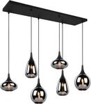 TRIO LEUCHTEN Pendelleuchte "Lumina", schwarz (schwarz matt), 6, H: 150cm, 1 Stk.,