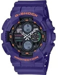 Chronograph CASIO G-SHOCK, blau (lila), Armbanduhren, Herren, Chronograph,