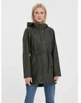 Regenjacke VERO MODA "VMMALOU COATED JACKET", Damen, Gr. L, schwarz (peat), Web,