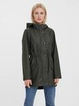 Regenjacke VERO MODA "VMMALOU COATED JACKET", Damen, Gr. L, schwarz (peat), Web,