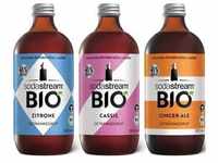 SodaStream Getränke-Sirup "BIO", Zitrone, Cassis, Ginger Ale, 0,5 l, (3...
