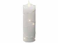 KONSTSMIDE LED-Kerze "Weihnachtsdeko", LED Echtwachskerze weiß, mit 3D Flamme und