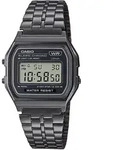Chronograph CASIO VINTAGE, schwarz (schwarz, schwarz), Armbanduhren, Damen,