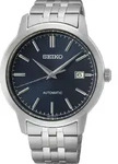 Automatikuhr SEIKO, silber (silberfarben, dunkelblau), Armbanduhren, Herren,