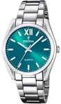 Quarzuhr FESTINA "Boyfriend Collection", silber (silberfarben, gr&uuml;n), Armbanduhren,
