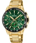 Chronograph FESTINA "Timeless Chronograph", gold (goldfarben, gr&uuml;n), Armbanduhren,