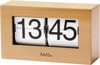 Tischuhr AMS "T1175/18", braun (buchefarben), Tischuhren, B&uuml;ro, Wohnzimmer,