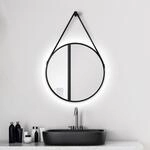 Talos Wandspiegel "Black Light" Durchmesser: 50 cm, mattschwarz lackiert, IP24