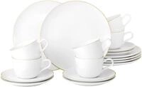 Seltmann Weiden Kaffeeservice "Geschirr-Set, Service Liberty Goldrand" Teller Set,