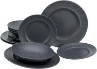 CreaTable Teller-Set "Geschirr-Set Schiefer" Teller Set, Service, schwarz,