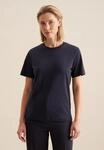 T-Shirt SEIDENSTICKER "Schwarze Rose", Damen, Gr. S, blau (navy), 100%...