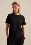 T-Shirt SEIDENSTICKER "Schwarze Rose", Damen, Gr. M, schwarz, 100% Baumwolle,