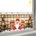 Delindo Lifestyle Scheibengardine "WEIHNACHTS-TEAM" Schlaufen 1 Stk. tlg. HxB: