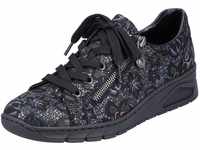 Wedgesneaker RIEKER Gr. 39, schwarz (schwarz, metallic) Damen Schuhe Sneaker mit