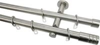 GARDINIA Gardinenstange "Set Metall" &Oslash; 20 mm 2 l&auml;ufig-l&auml;ufig Fixma&szlig; 2-Lauf