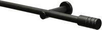 Gardinenstange GARDINIA "Set Metall" Gr. 2, schwarz, L:160cm &Oslash;:19mm, Aluminium,
