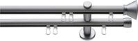Gardinenstange INDEKO "Ibiza" Gr. 2, silber (edelstahlfarben, silberfarben), L:160cm