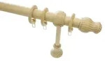 Gardinenstange GARDINIA "Set Holz" Gr. 2, beige (kiefer), L:160cm &Oslash;:28mm,