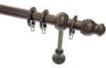 Gardinenstange GARDINIA "Set Holz" Gr. 3, braun, L:200cm &Oslash;:28mm, Holzwerkstoff,