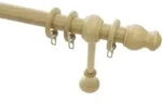 Gardinenstange GARDINIA "Set Holz" Gr. 2, beige (natur), L:160cm &Oslash;:28mm,