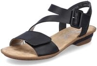 Sandalette RIEKER, Damen, Gr. 36, schwarz (schwarz, schwarz), Lederimitat, unifarben,