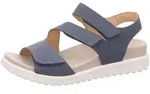 Riemchensandale LEGERO "Legero Sandalen Leder", Damen, Gr. 39, grau, blau, Leder,
