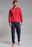 G&Ouml;TZBURG Pyjama "Manhattan" 2 tlg. Langarm, V-Ausschnitt, lange Hose, V-Ausschnitt,