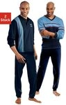 le jogger Pyjama Packung, 2 St&uuml;ck, 4 tlg. Schlafanzug f&uuml;r Herren in langer Form