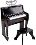 Spielzeug-Musikinstrument HAPE "Leuchttasten-Piano mit Hocker", schwarz,