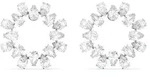 Paar Ohrstecker SWAROVSKI "Matrix Baguette Kreis", silber (metallfarben,