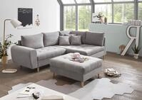 ED EXCITING DESIGN Ecksofa "Alice L-Form" mit Hocker & 3 Zierkissen