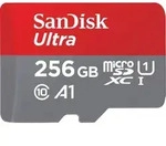 SANDISK Speicherkarte "Ultra microSDXC", grau (grau, rot), 256 GB,...