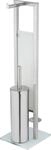 WENKO WC-Garnitur "Rivalta" aus Edelstahl Glas Polypropylen Standgarnitur mit