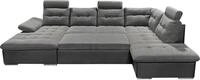 ED EXCITING DESIGN Wohnlandschaft "Jakarta U-Form mit Bettfunktion, Bettkasten"