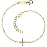 Silberarmband ENGELSRUFER "Armband Armkette Kreuz", gold (gelbgoldfarben,