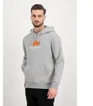 Hoodie ALPHA INDUSTRIES "Basic Hoodie BL Rubber", Herren, Gr. L, grau (grau heather),