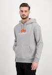 Hoodie ALPHA INDUSTRIES "Basic Hoodie BL Rubber", Herren, Gr. L, grau (grau heather),