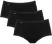 Midislip SLOGGI "24/7 Cotton Lace", Damen, Gr. 46, schwarz, Obermaterial: 96%