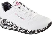 Sneaker SKECHERS "UNO LOVING LOVE", Damen, Gr. 40, schwarz-wei&szlig; (wei&szlig;, schwarz),